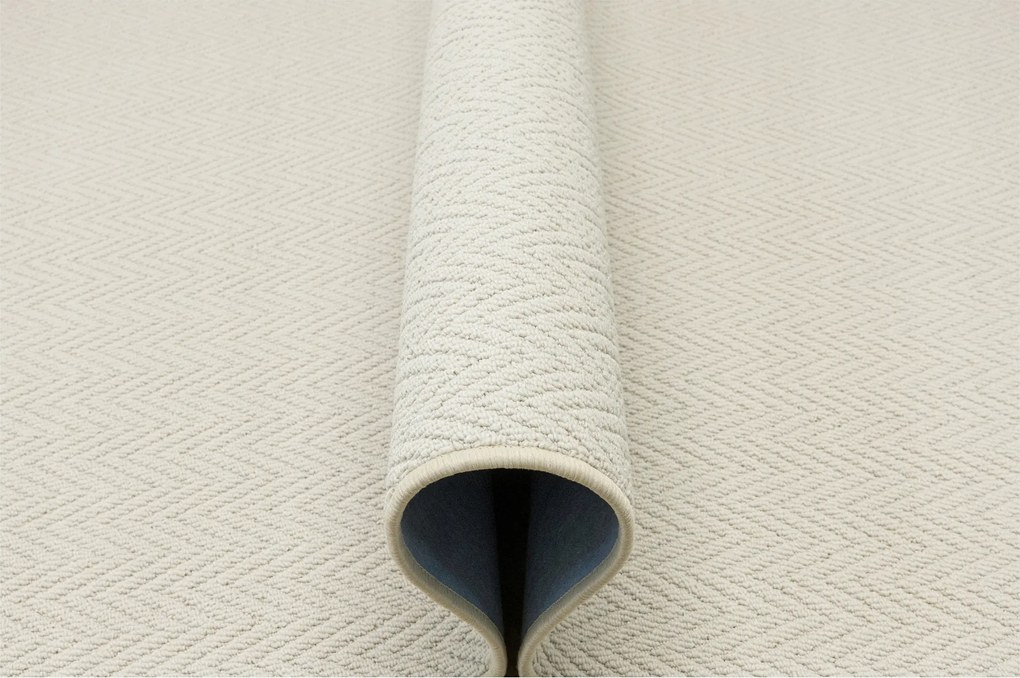 Hurkapálca Szőnyeg Divatos Krémszínű Vastag Szövésű Halszálka Boho Havanna 200x400 cm