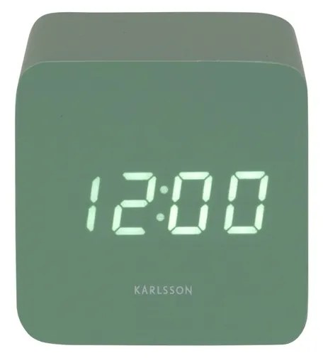 Karlsson 5982GR design LED óra ébresztővel, zöld,7 cm