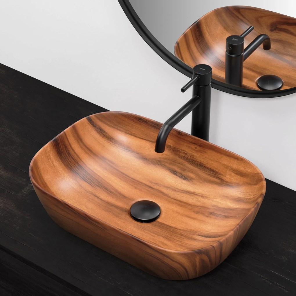 Pultra építhető mosdó Rea Belinda Wood Mat