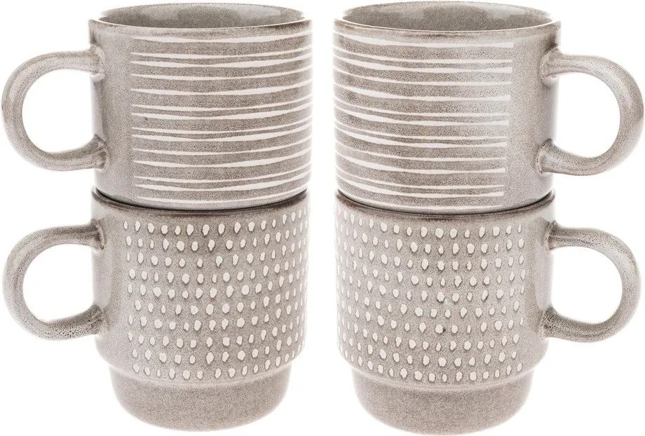 Világosbarna kerámia csésze szett 4 db-os 290 ml – Dakls