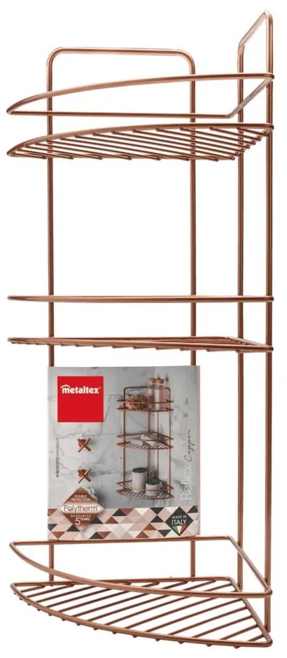 Copper háromszintes fürdőszobai sarokpolc - Metaltex