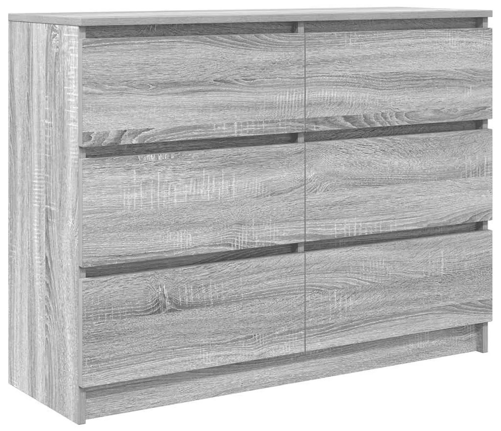 szürke sonoma színű szerelt fa tálalószekrény 100x35x76 cm