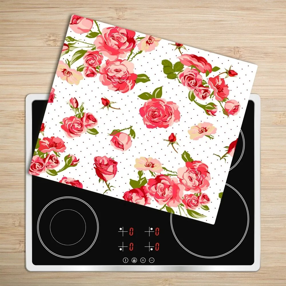 Üveg vágódeszka Roses 60x52 cm