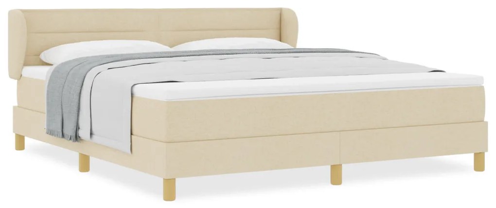 Boxspring Ágy Matracra Krém színben - 180x200 cm Textil