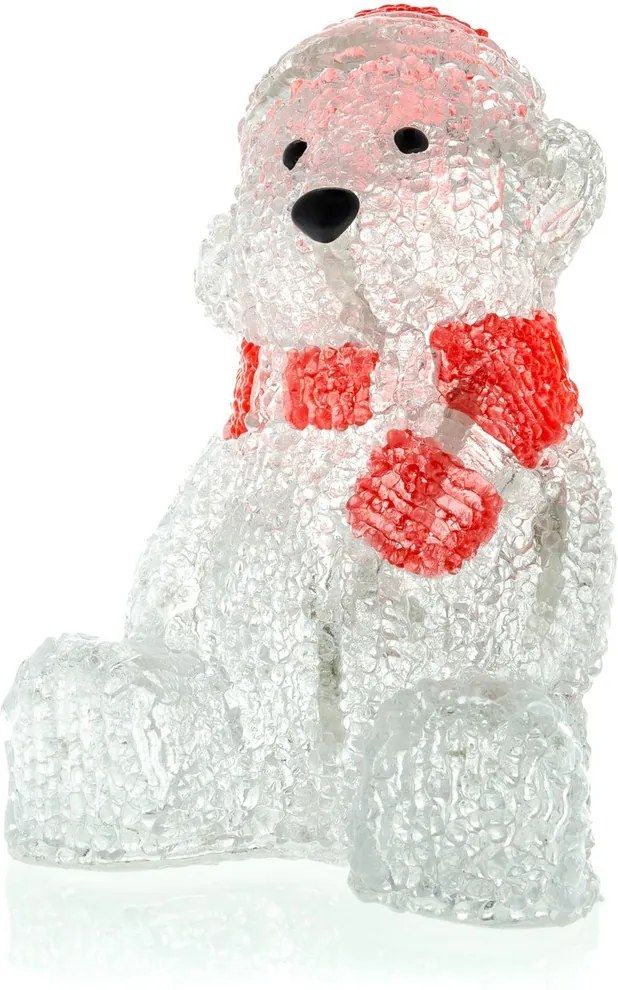 Retlux RXL 252 karácsonyi dekoráció, jegesmedve, akryl, 16 LED, hideg fehér