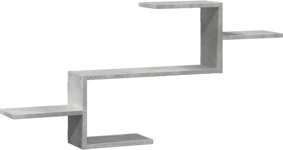 vidaXL betonszürke szerelt fa fali polc 104 x 15 x 49 cm