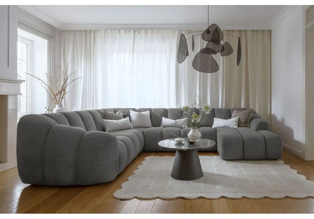 Szürke sarokkanapé (bal oldali-U alakú) Shell – Miuform