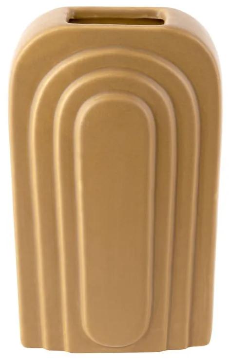 Arc sárga kerámia váza, magasság 27 cm - PT LIVING