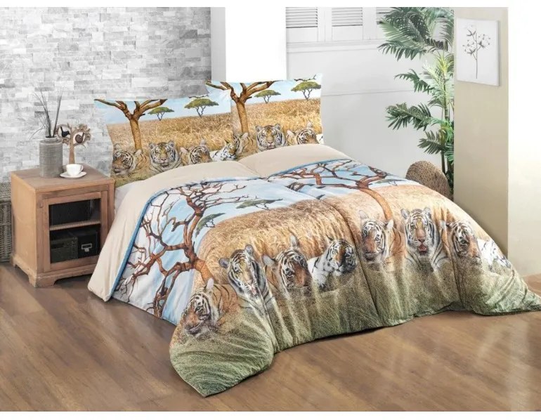 Safari mintás 3D ágyneműhuzat, A standard egyszemélyes ágy szett tartalma: 1x 140x200 + 1x 70x90