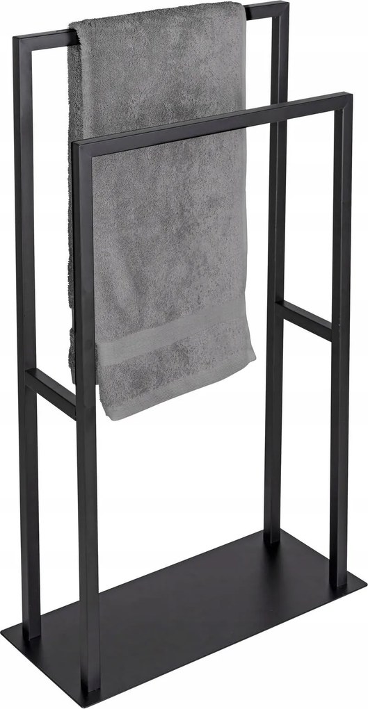 Törölközőtartó Fürdőszobai Állvány Rozsdamentes Acél Fekete Wenko