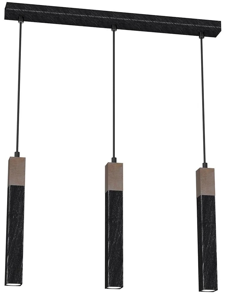 Csillár zsinóron SOLO 3xGU10/MR11/40W/230V fekete