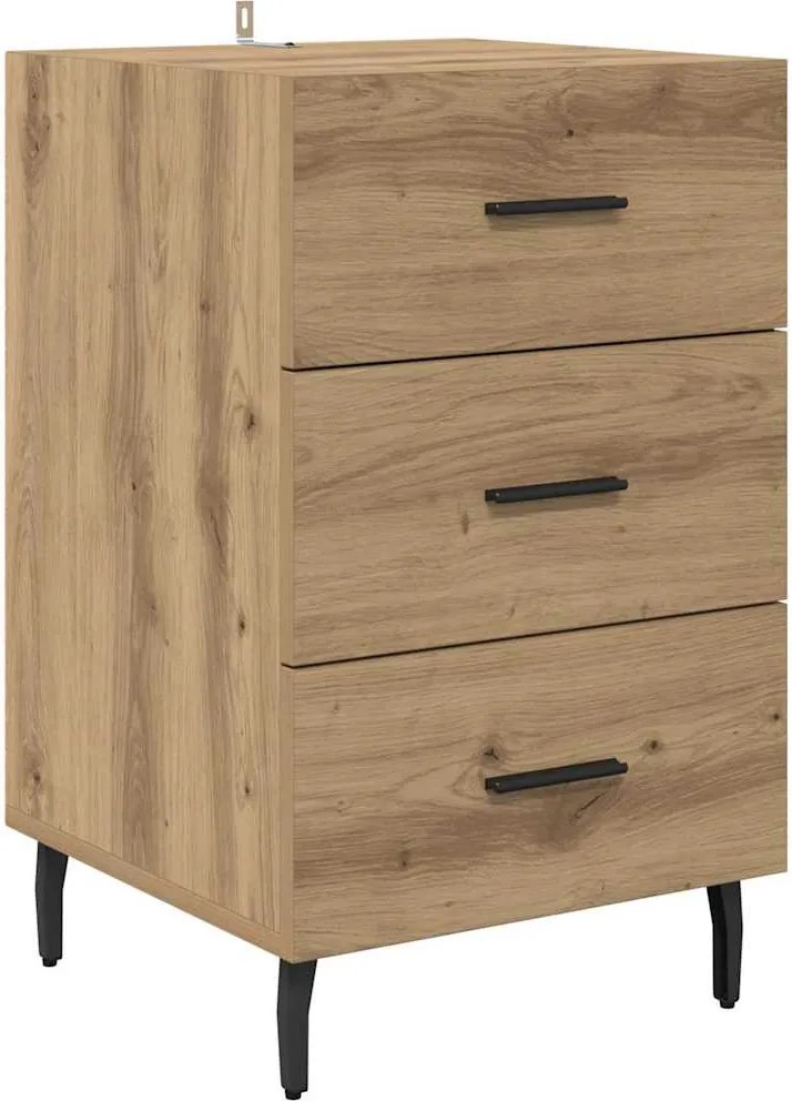 vidaXL Éjjeliszekrény fiókkal Artisan tölgy 40 x 40 x 66 cm Faanyag