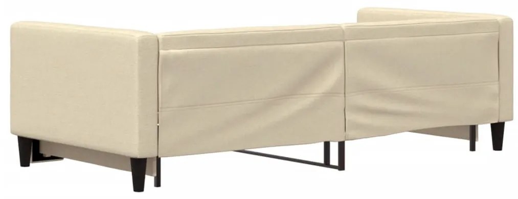 krémszínű kihúzható szövet heverő 90 x 200 cm