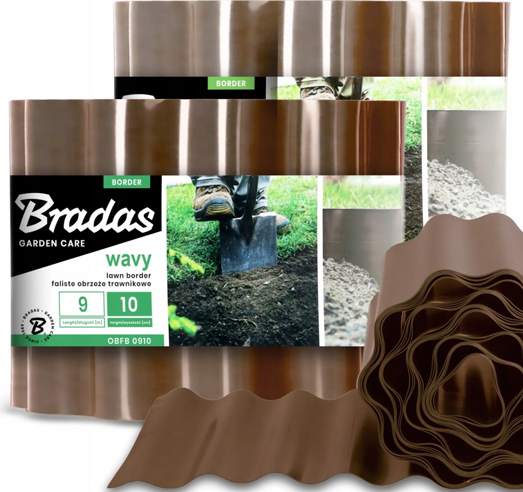 Kerti Gyepszegély 10 cm 18 m Hullámos Műanyag Rugalmas Us-p