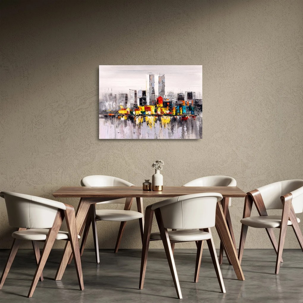 Kép - A nagyváros festménye (üvegen) (70x50 cm)
