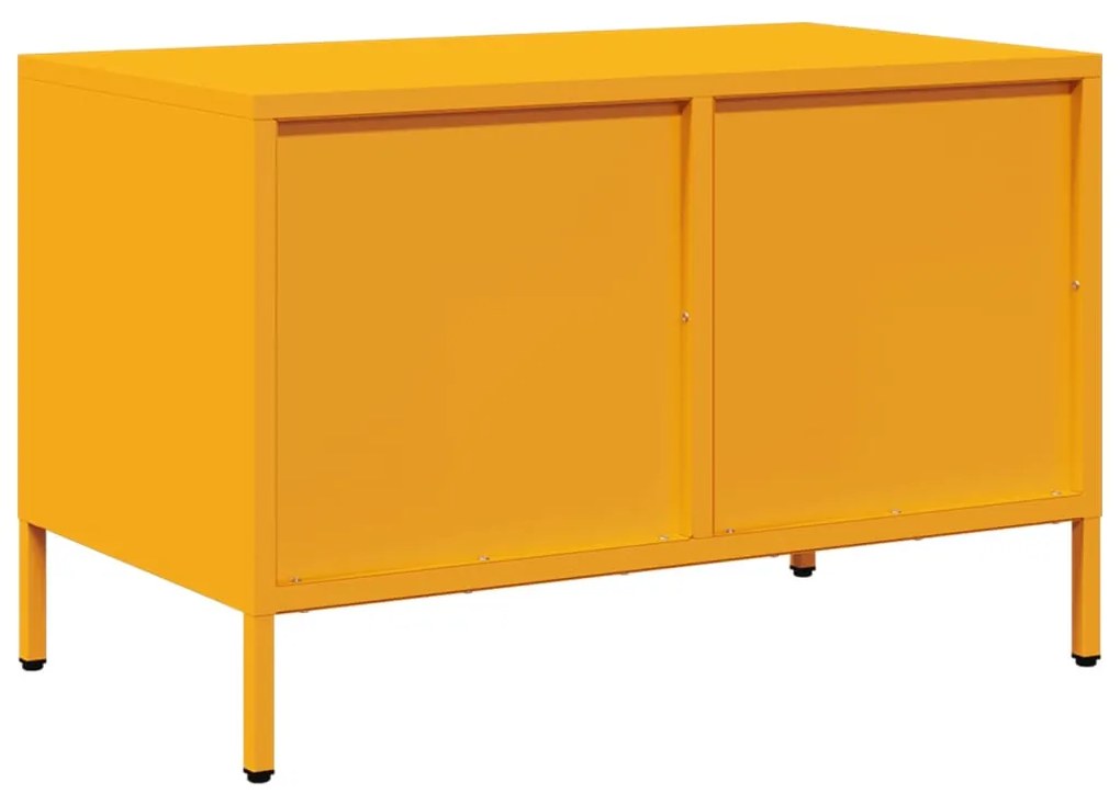 mustársárga hidegen hengerelt acél TV-szekrény 68x39x43,5 cm