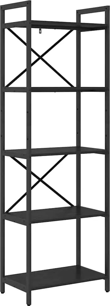 vidaXL Könyvespolc Fekete tölgy 56 x 34 x 171 cm Faanyag