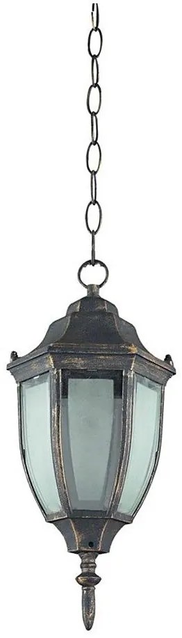 PREZENT 39008 - LIDO kültéri függeszték 1xE27/60W fekete/arany IP33