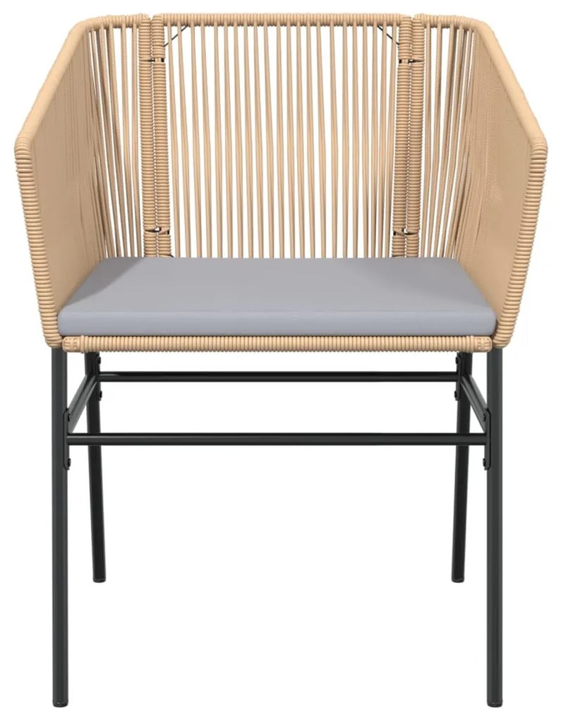 2 db barna polyrattan kerti szék párnákkal
