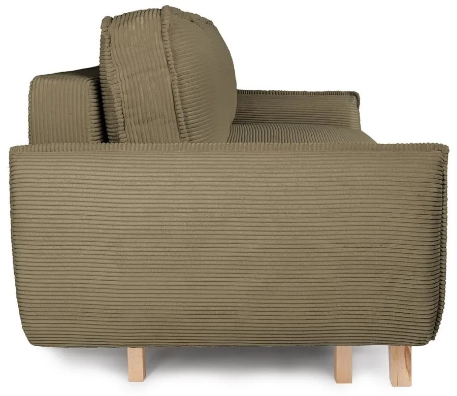 Zöld kordbársony kinyitható kanapé 218 cm Tori – Bonami Selection