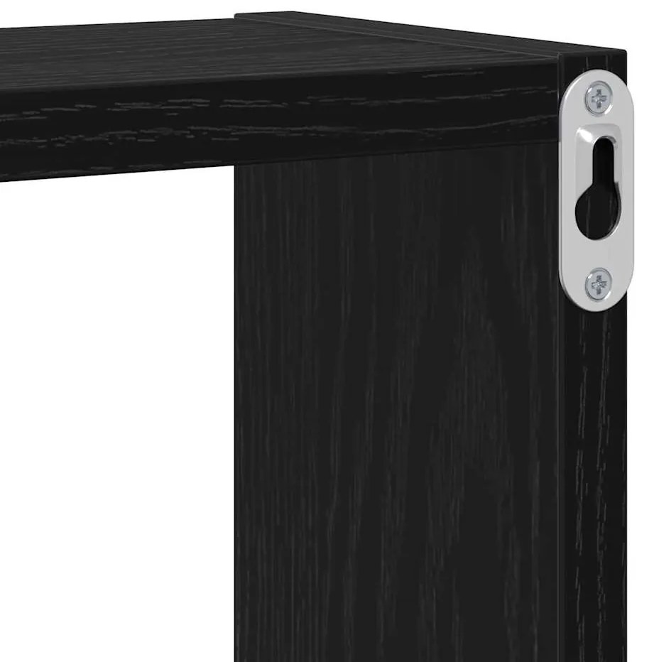 Fal Cube polcokkal Egyéb Musta tammi 96 x 12 x 64 cm Faanyag