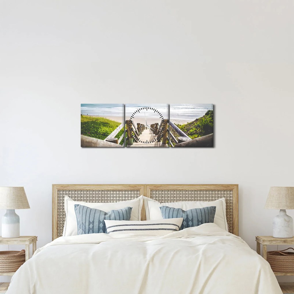 Kép - Bejárat a strandra (órával) (90x30 cm)