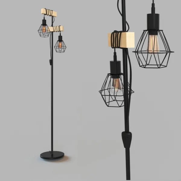 Eglo 44081 - TOWNSHEND állólámpa 2xE27/60W/230V