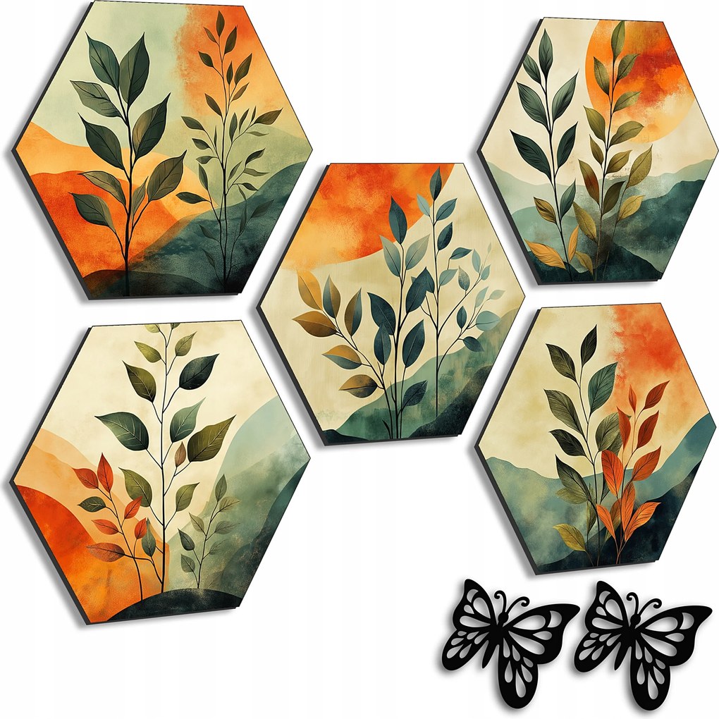 Áttört Kép 5x Nappali Falikép Szett Fali Dekoráció Panel