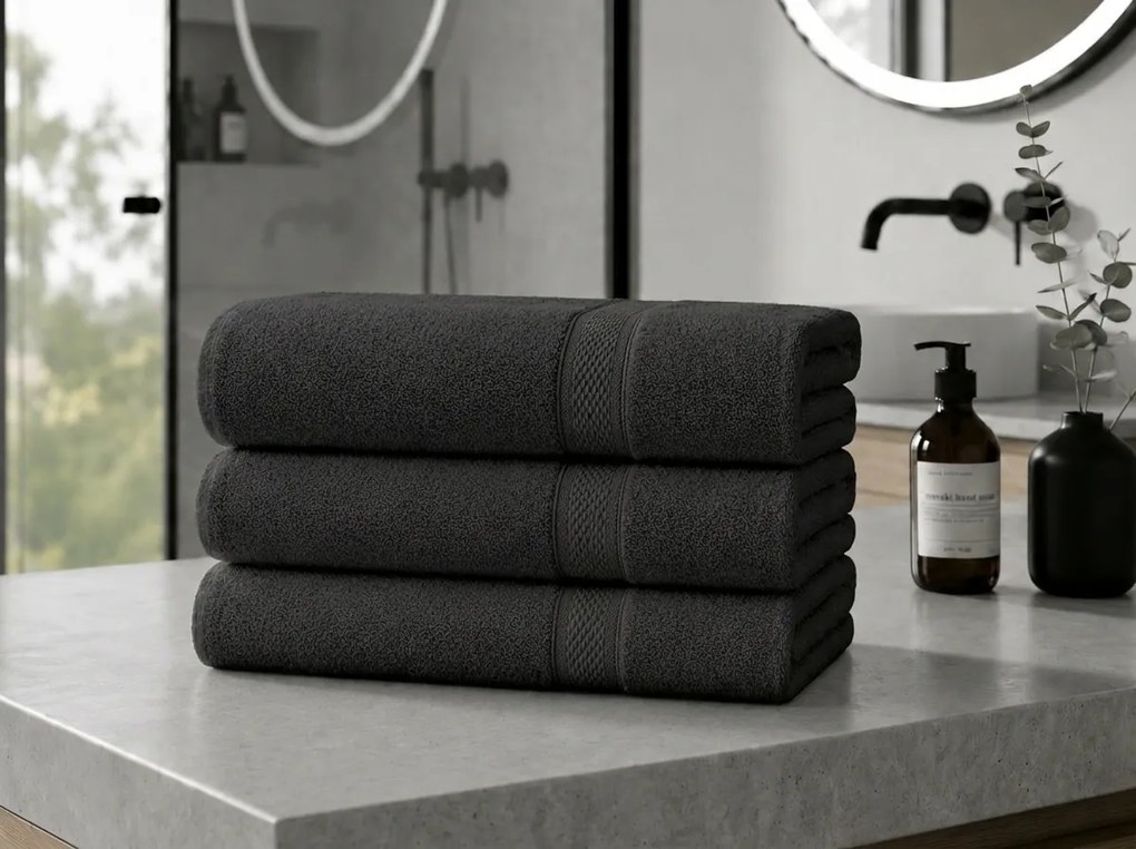 CLARYSSE ELEGANCE törölköző 60x110 cm antracit, 100% pamut