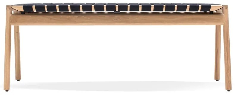 Fekete-natúr színű pad Klupa - Gazzda