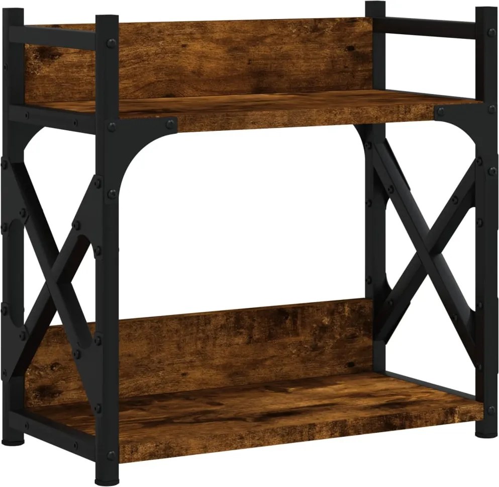 vidaXL 2 szintes füstös tölgy színű nyomtatóállvány 40x20x40 cm