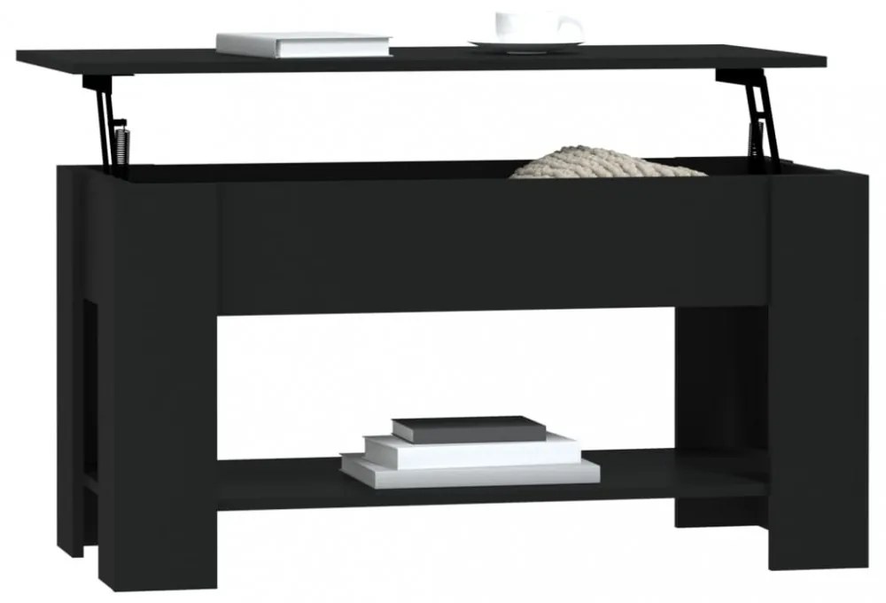 fekete szerelt fa dohányzóasztal 101 x 49 x 52 cm