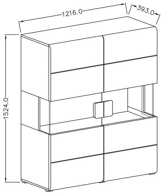 Vitrin Tamie Typ 42 (sötétszürke + tölgy). 1030159