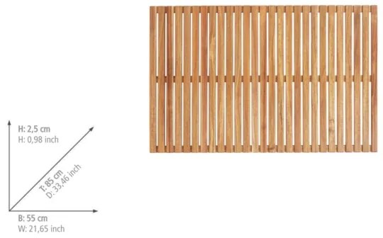 WENKO 25578100 - Lábtörlő ACACIA 55x85 cm barna