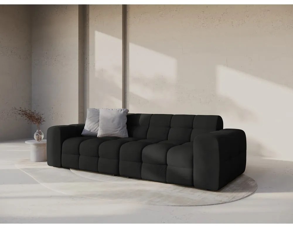 Fekete kanapé 255 cm Kendal – Micadoni
