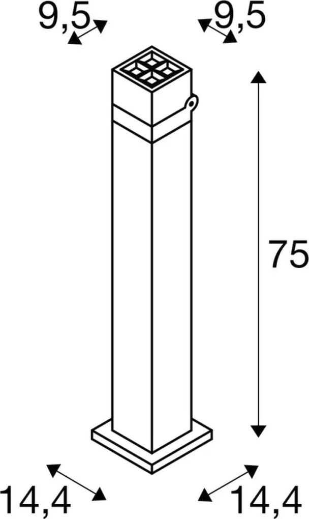 SLV 1007459 CUBE Modern Kültéri Állólámpa Antracit LED IP65