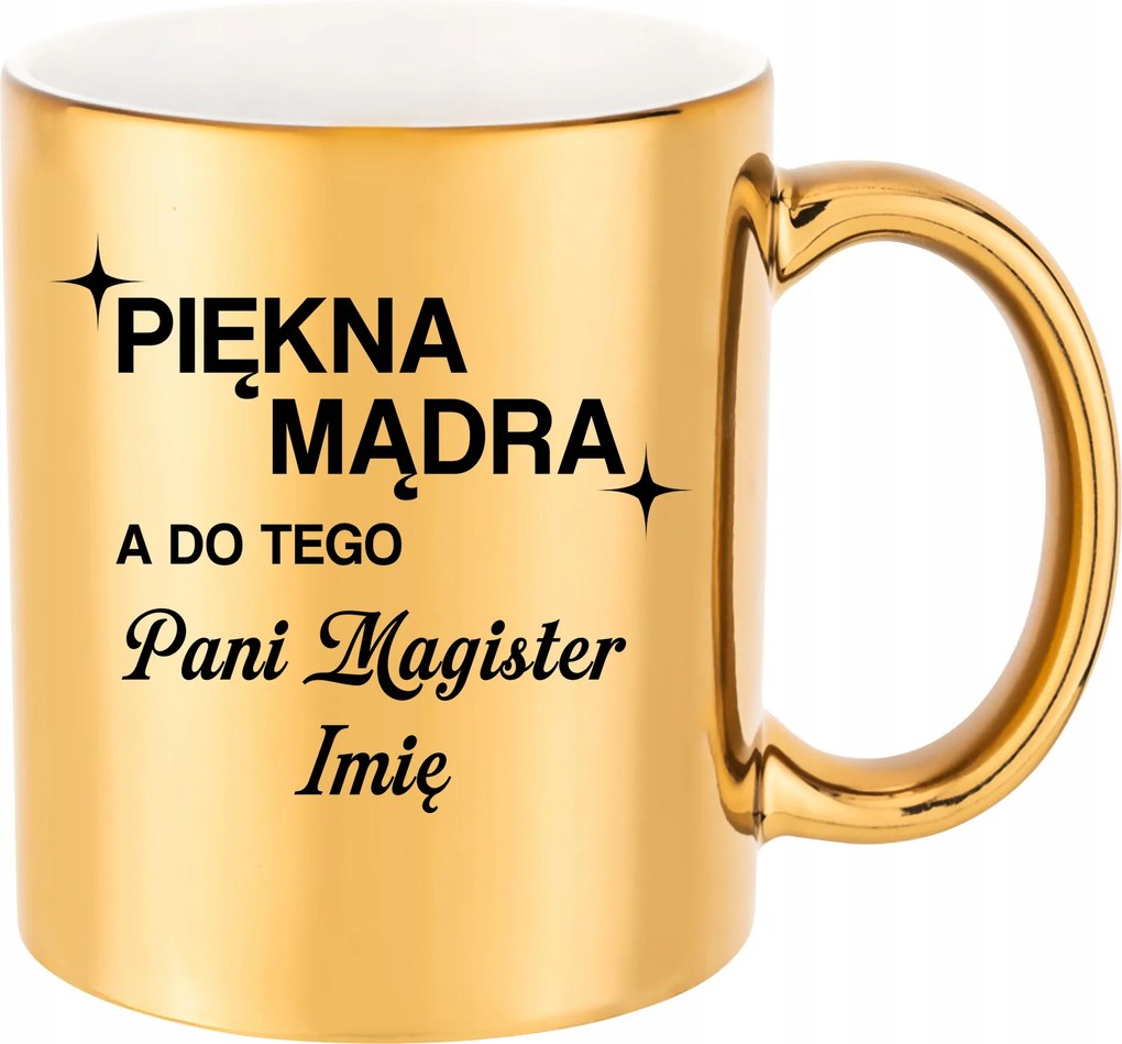 Arany Bögre Hölgyeknek Magister ajándék tanárnőnek Születésnap Karácsony+név
