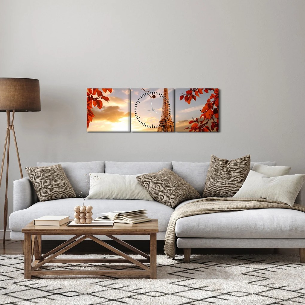 Kép - Párizs (órával) (90x30 cm)