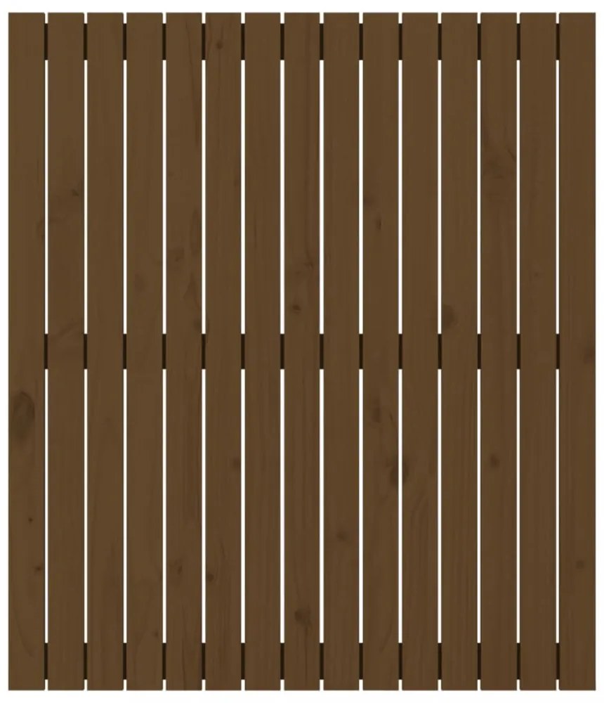 mézbarna tömör fenyőfa fali fejtámla 95,5x3x110 cm