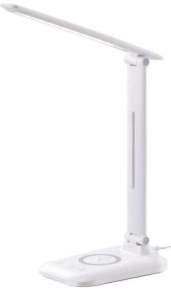 Immax 09107L - LUMI LED asztali lámpa, fényerőszabályozható, vezeték nélküli QI töltéssel, LED/7W/230V, fehér