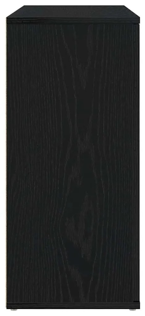 fekete tölgyszínű szerelt fa tálalószekrény 91 x 29,5 x 65 cm