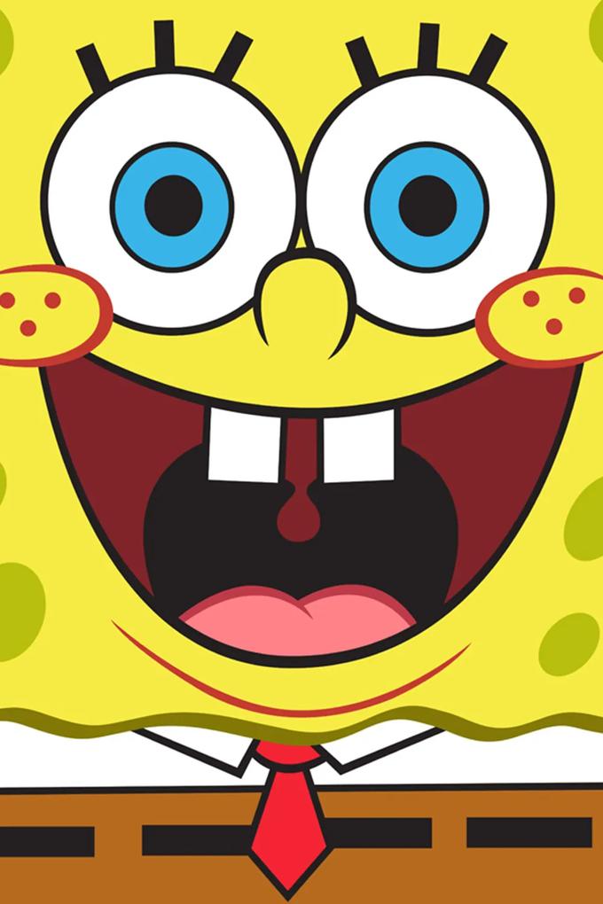 Spongebob gyermek törölköző sárga 30x50 cm