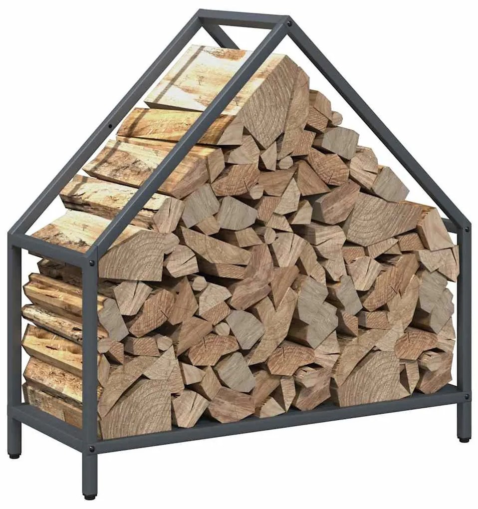 vidaXL antracitszürke hidegen hengerelt acél tűzifatároló 60x25x60 cm