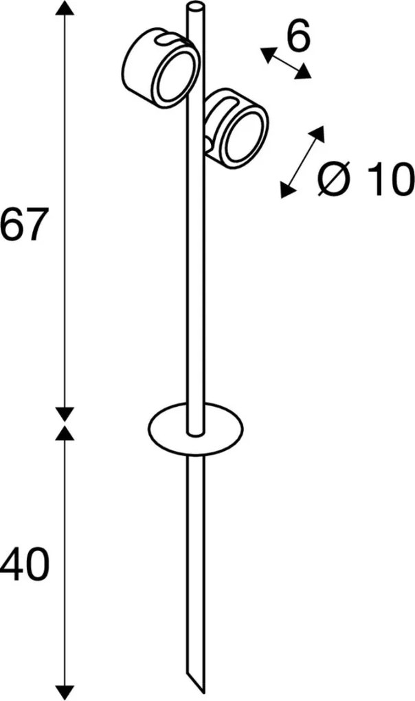 SLV 231535 SITRA Kültéri Növényvilágító Lámpa Antracit GX53 IP44