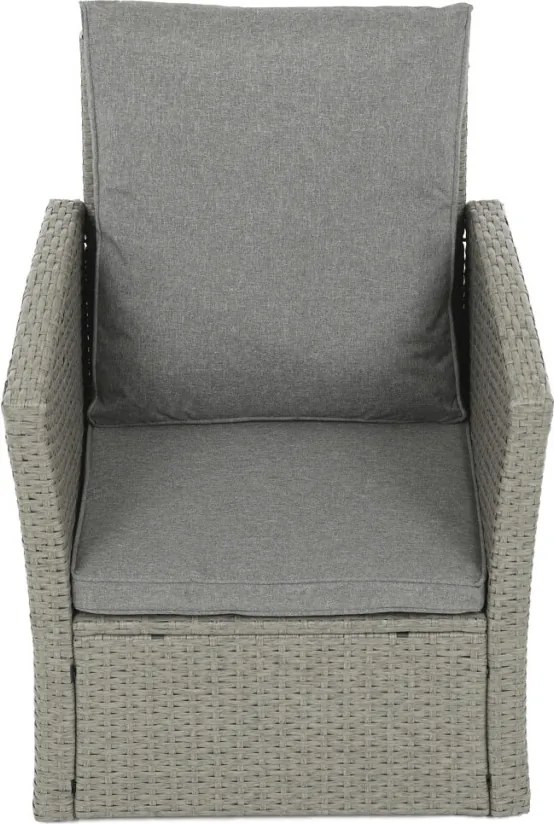 Kerti ülőgarnitúra, polyrattan, szürke, GREY