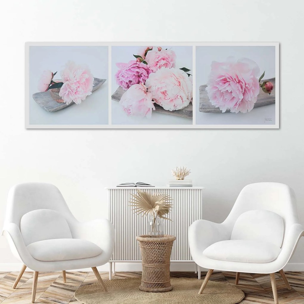 Gario Vászonkép Rózsaszín pünkösdi rózsaszín virágok Méret: 120 x 40 cm