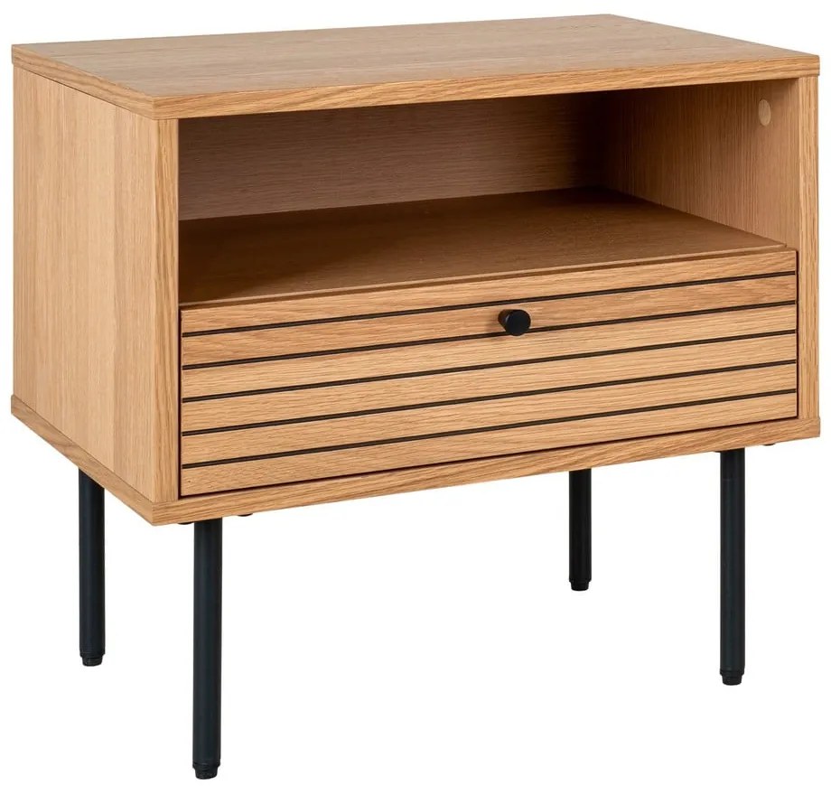 Tárolóasztal tölgyfa dekoros asztallappal 40x50 cm Kyoto – House Nordic