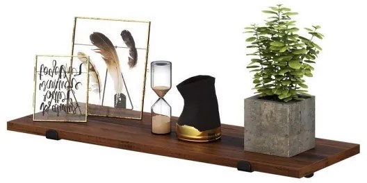 SHELFY 2 darabos fali polc szett, barna/fekete