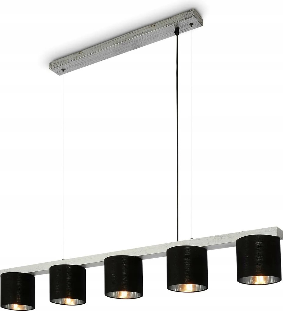 Briloner függeszték 5xE14, antik ezüst, fa, 136 cm