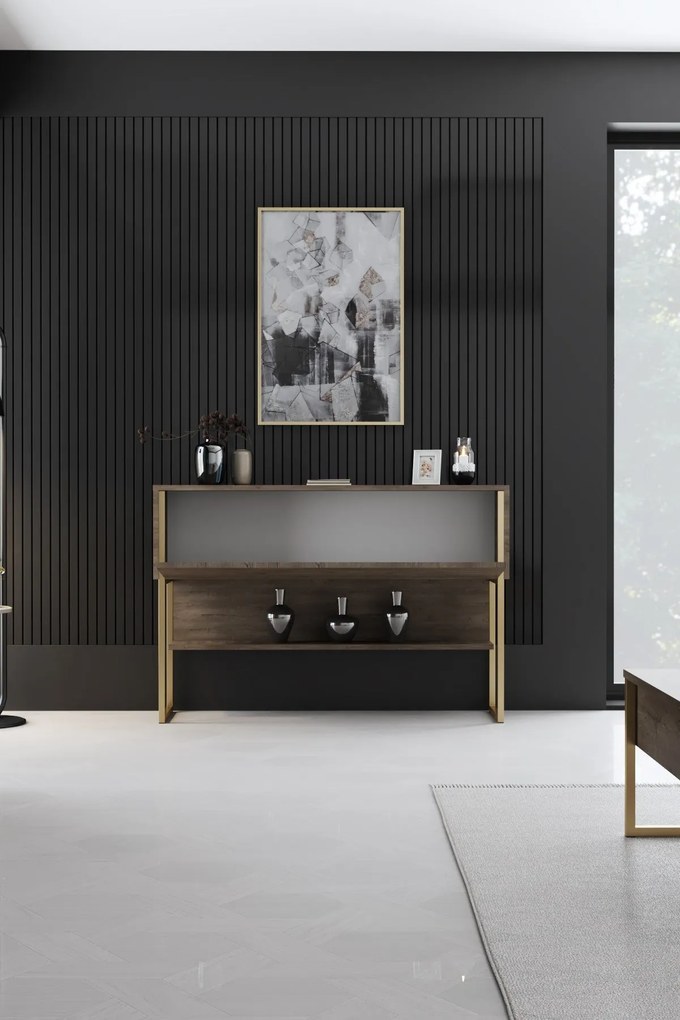 Komód Luxe - Gold, Walnut